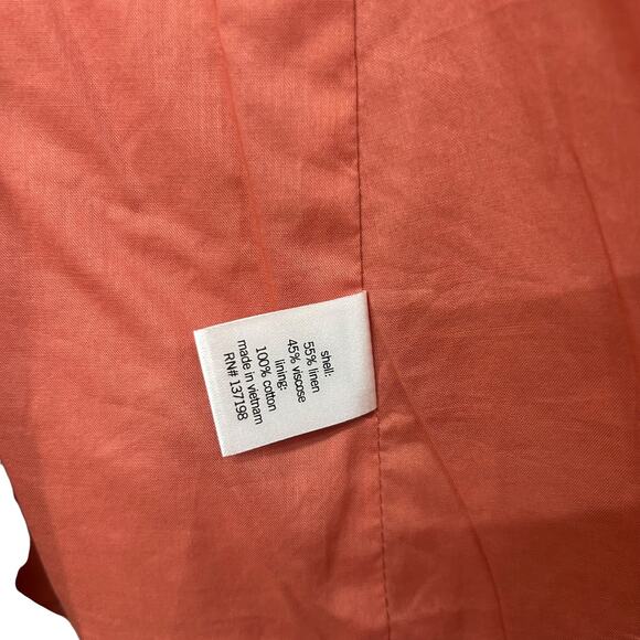 Sonoma Rust Linen Blend Pinstripe Blazer M Modern Vintage Workwear Academia Fall - Picture 6 of 7